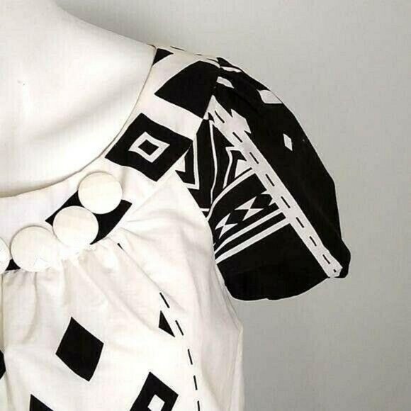 Tibi Dress Shift Black White Side Pockets 6 New - Picture 2 of 7